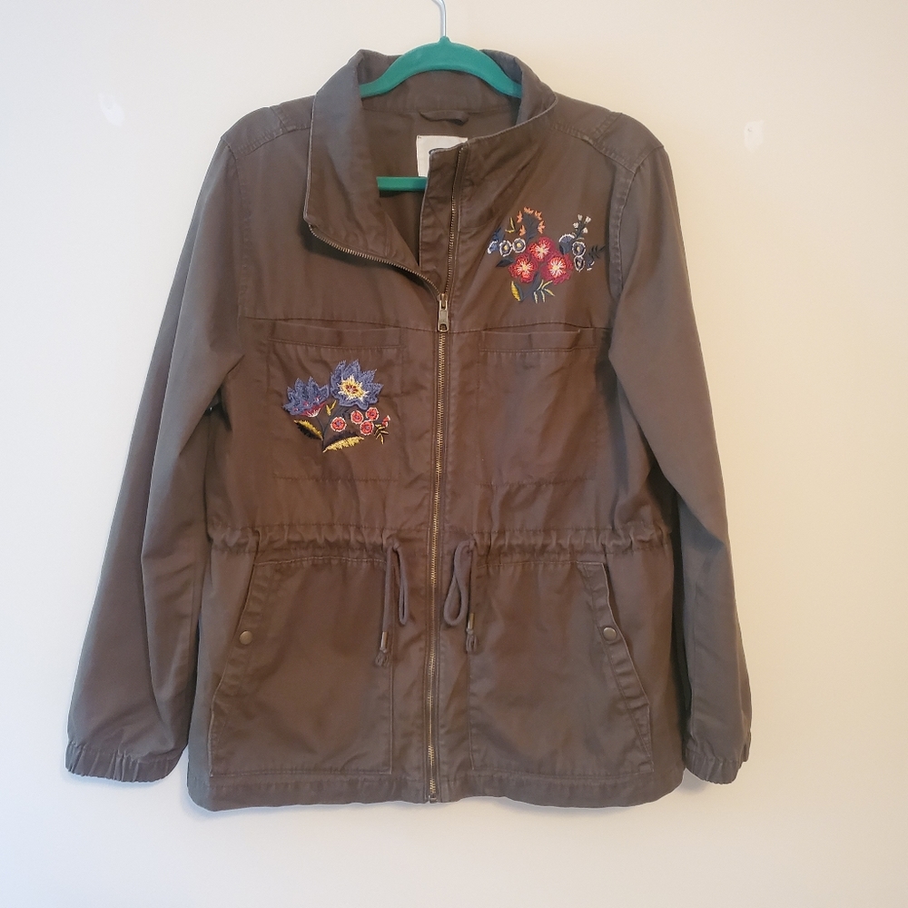 Old Navy Army Green Adjustable Waist Jacket